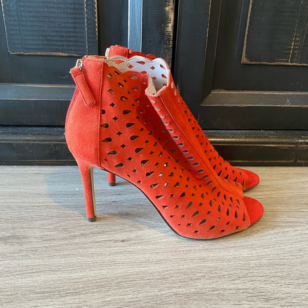 Nine West Red Cutout Heeled Boots